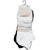 Wholesale - 6pk LADIES BLK/WHT LOW CUT SOCKS SIZE 9-11 C/P 60, UPC: 194587826174